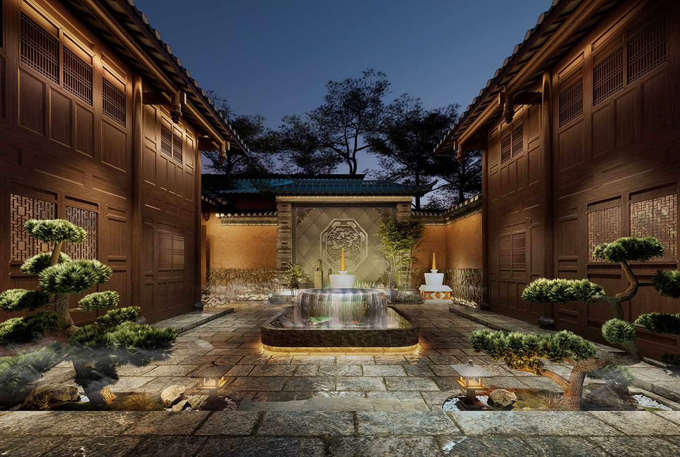 民宿酒店中庭設(shè)計(jì)