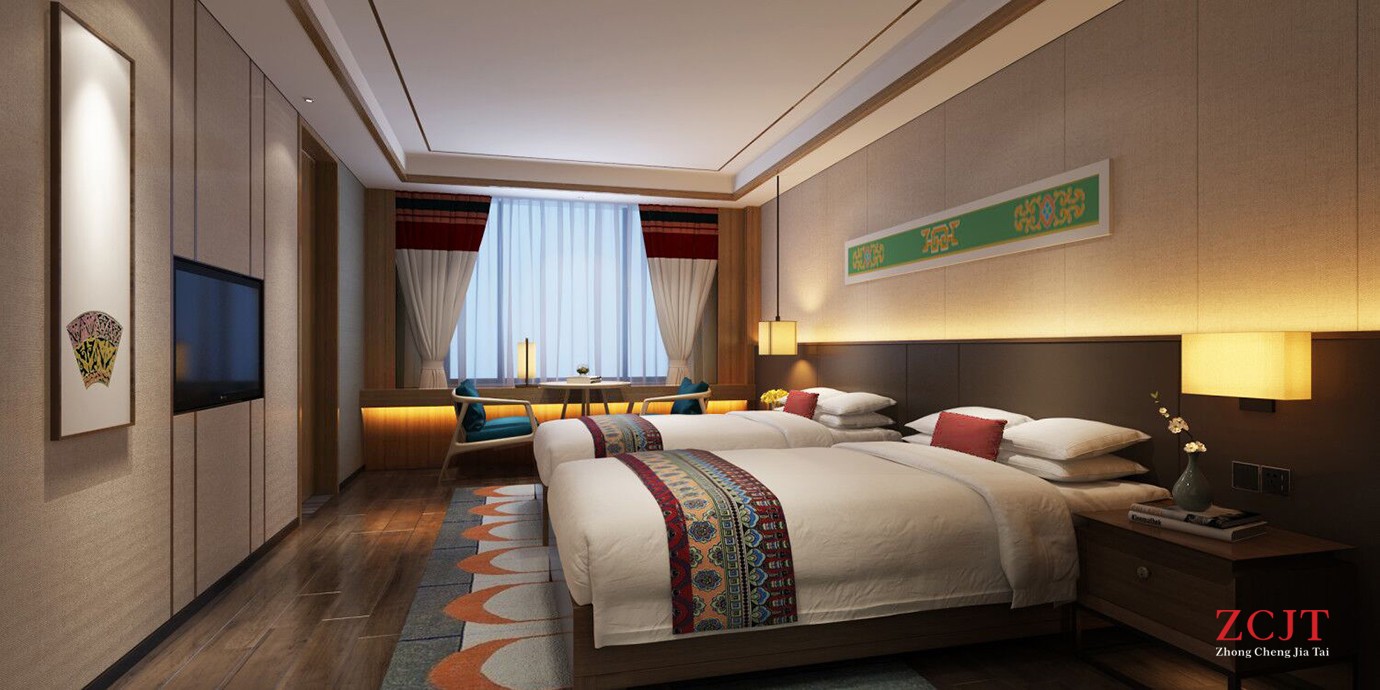 酒店臥室設(shè)計(jì)裝修、雙人間客房