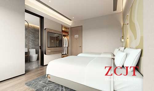 工地項目梨州酒店雙人間客房裝修施工